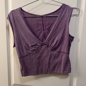 SHEIN Deep Purple V-Neck Tank Top
